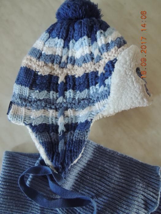 Зимняя шапка и шарф на мальчика (2-4 года)