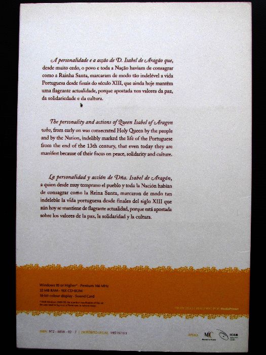 ISABEL DE ARAGÃO - memórias de uma Rainha Santa, CDrom, novo