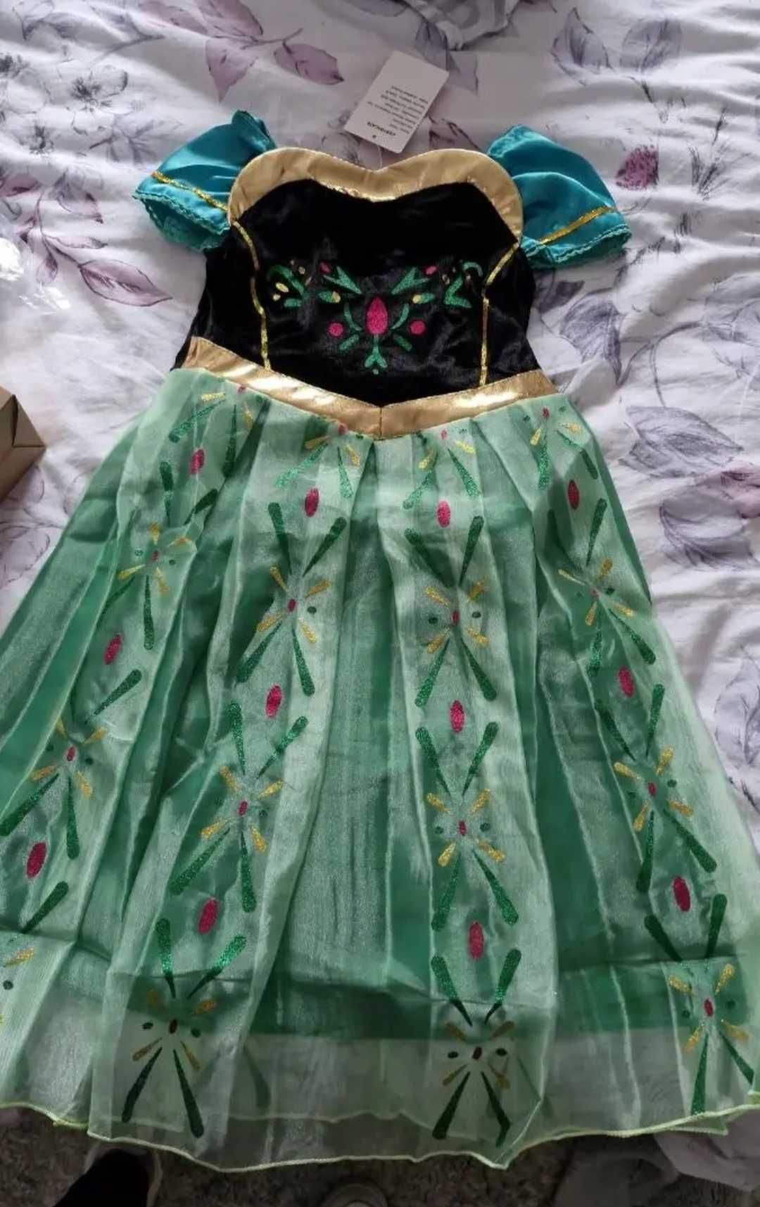 Nowy strój Anna Kraina Lodu, r. 110/116 bal przebranie