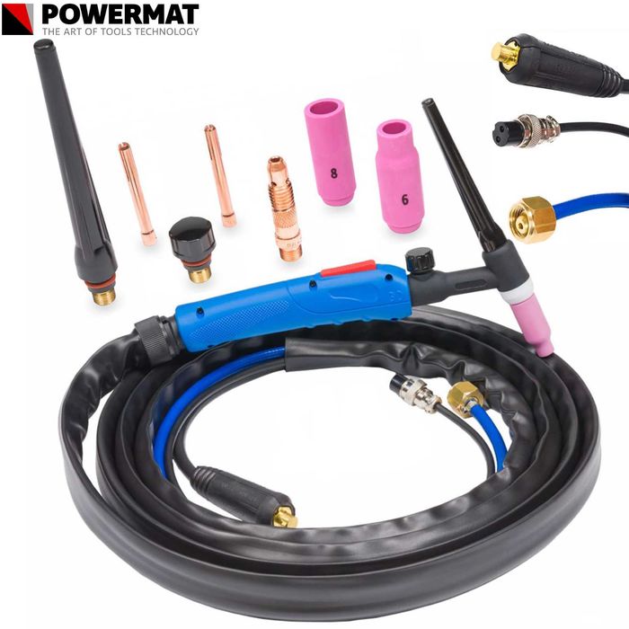 POWERMAT Uchwyt Spawalniczy Tig Lift Wp17v 35-50 4m Zaworek PM0651