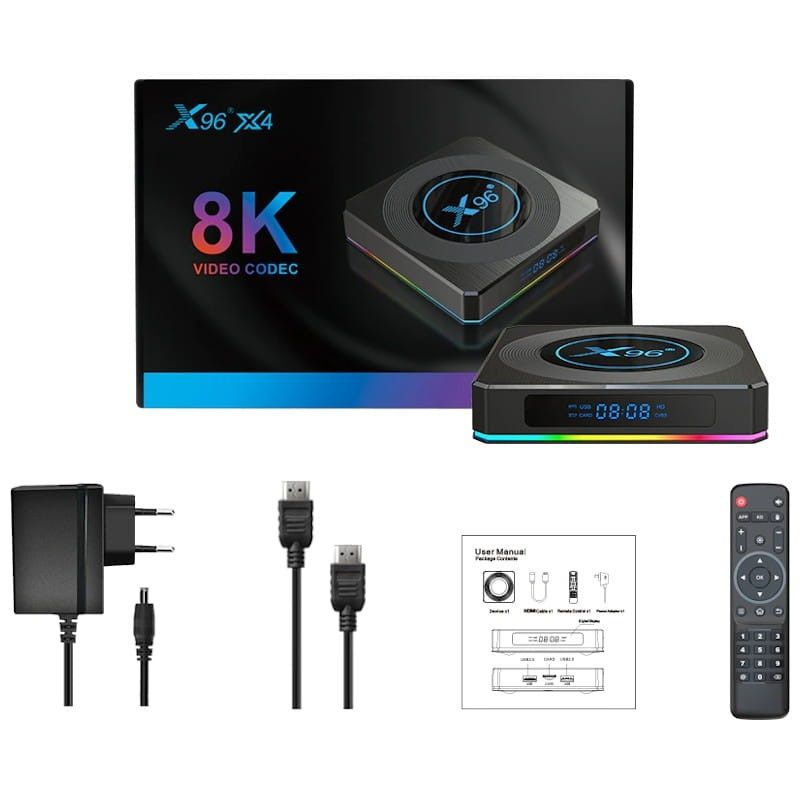 X96 X4 8K Amlogic S905X4 TV Box Android 11 4GB 64GB 5G WiFi 1000M LAN