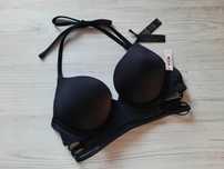 Черный купальник Victoria's secret двойной пуш-ап сдельный бандо S M L