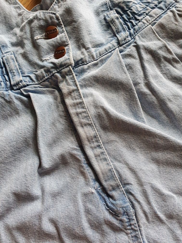 Kombinezon ogrodniczki spodenki jeans paper bag