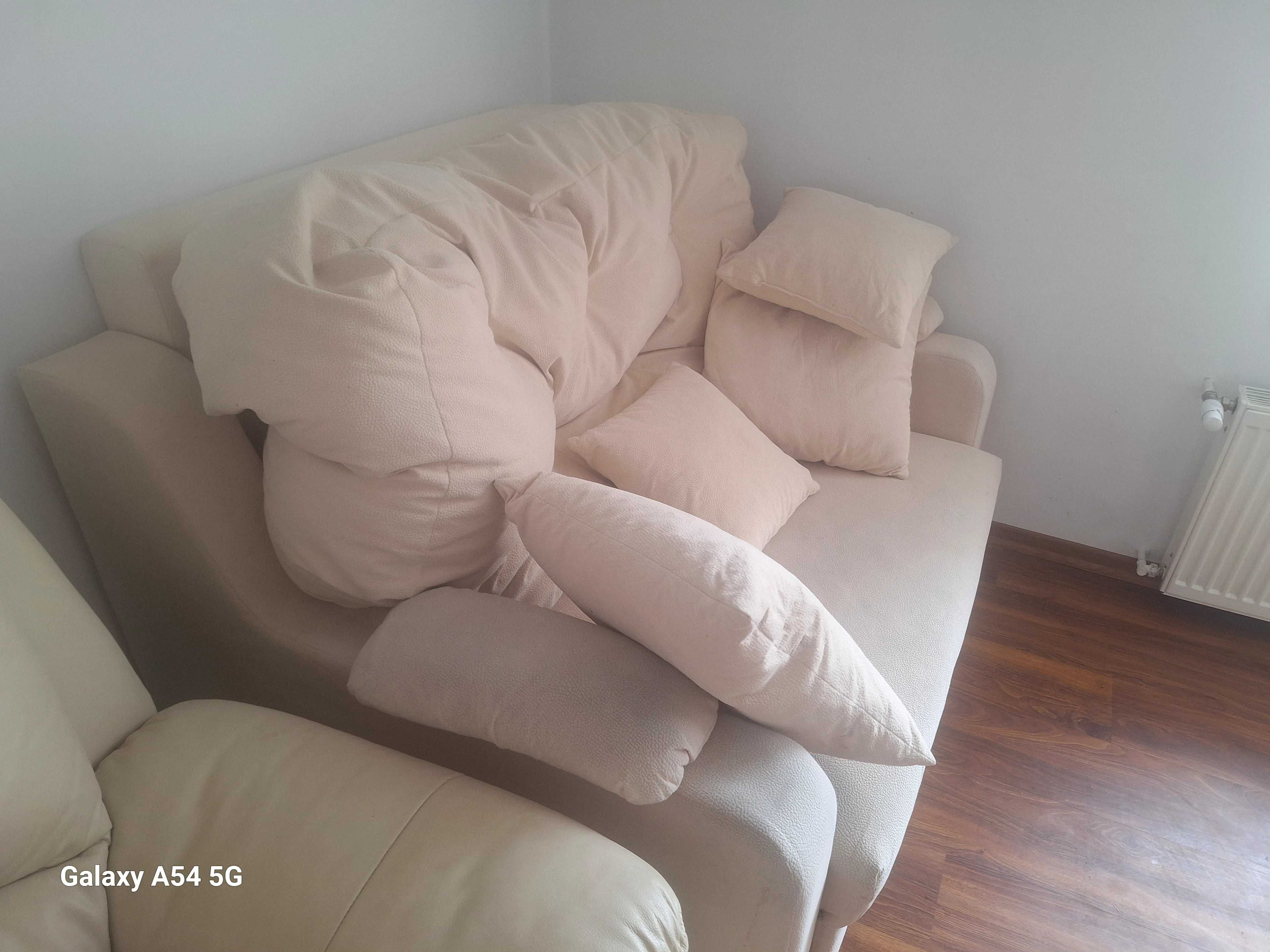 Sofa rozkładana biała