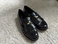 Mokasyny damskie loafersy lakierki eleganckie buty wyjściowe Zara