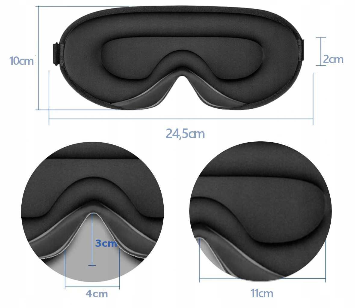 Opaska maska na oczy do spania snu poliester 3D