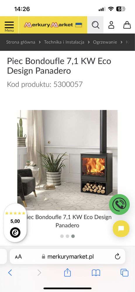 Piec Bondoufle 7,1 KW Eco Design Panadero