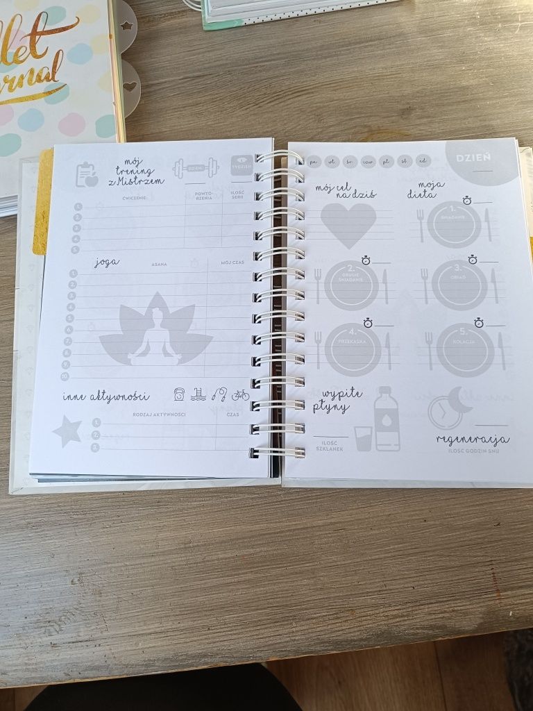 Planner fitnnes, osobisty notes motywacyjny