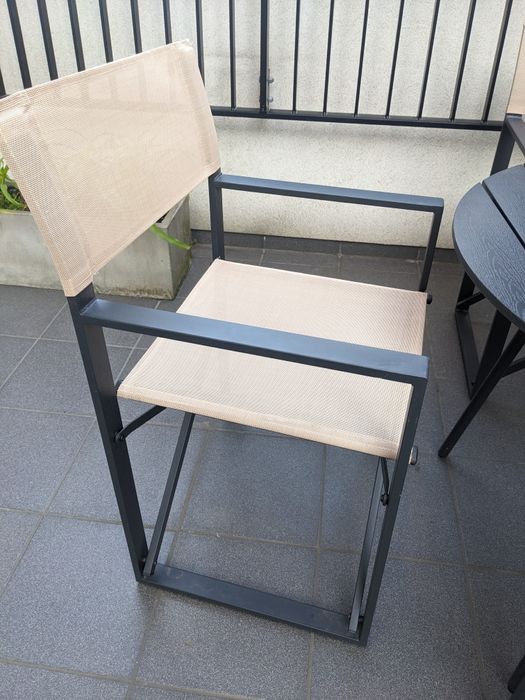 Stół 4 krzesła ogrodowe tarasowe reżyserskie składane zestaw ogrodowy