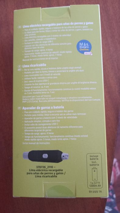 Lima elétrica de unhas para gatos e cães Nova