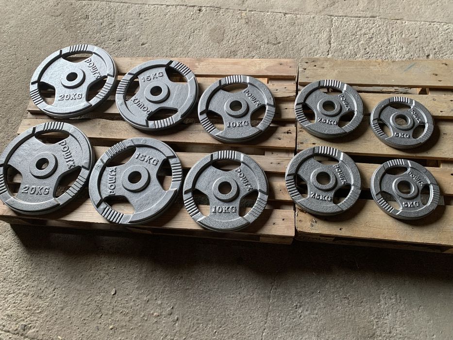 NOWE Obciążenie olimpijskie 50mm kierownica żeliwo 20kg 15kg 10kg 5kg