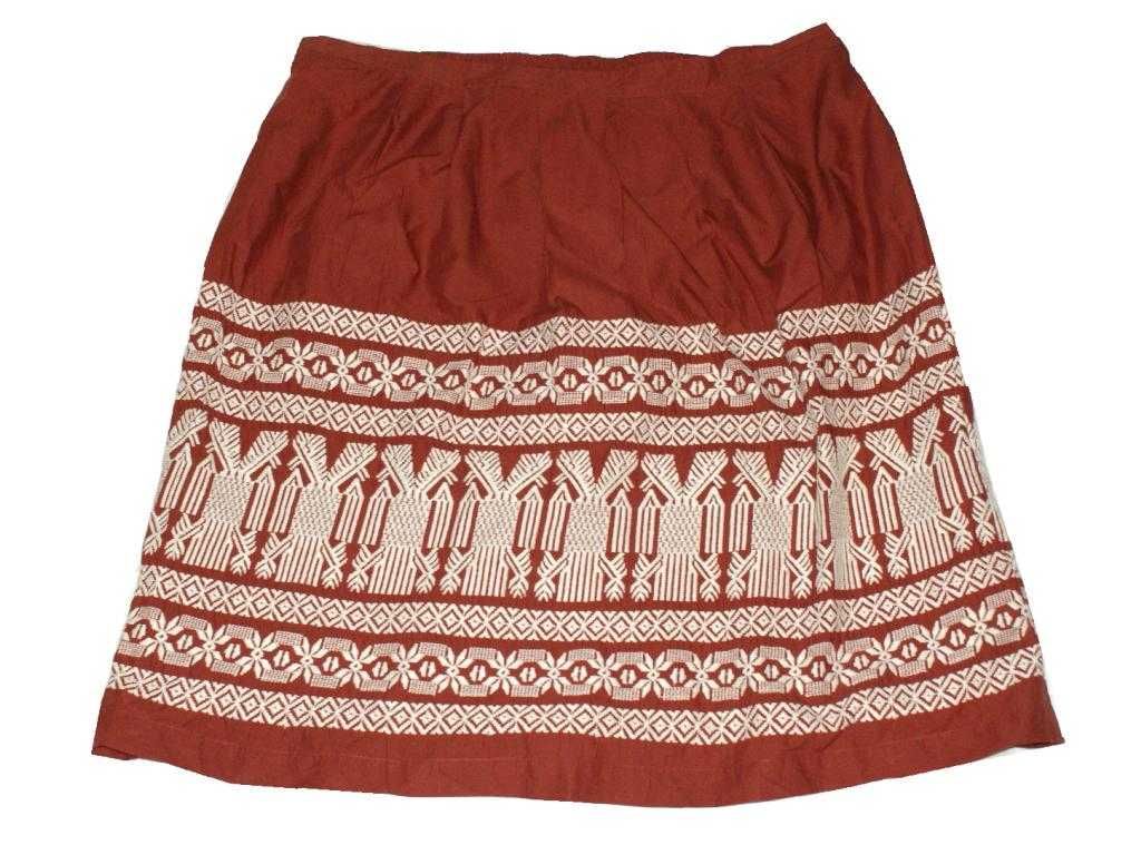 TU folk BOHO spódnica HAFTY miedziana casual 46