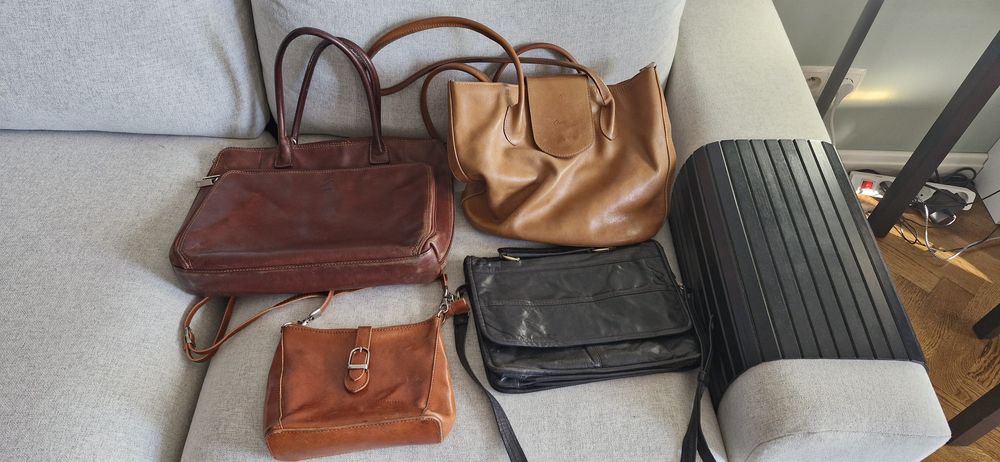 Torebki damskie skórzane zestaw 4 szt używane Kraków torby skóra