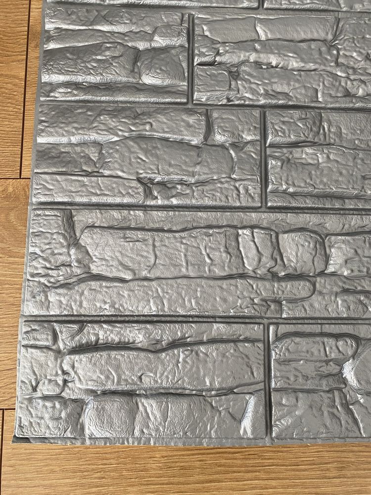 Naklejka tapeta 3d cegła szara samoprzylepna panel