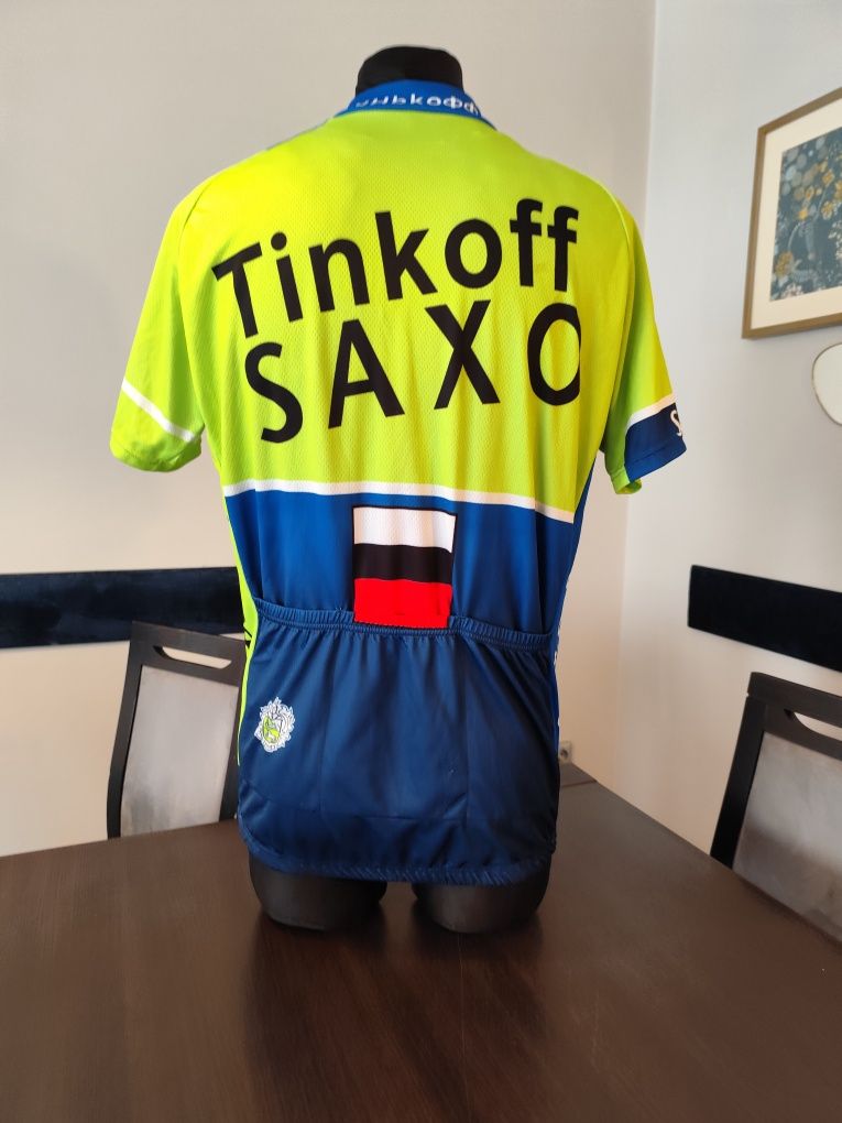 Duża koszulka kolarska team Tinkoff Saxo fajna na rower rowerowa duży