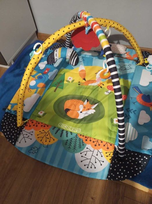 Mata Interaktywna Dla Dzieci Pałąk I Zabawki Lisek Niebieska