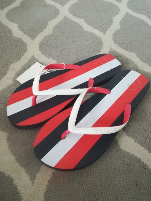 Nowe klapki damskie letnie japonki w paski Diverse rozmiar 37