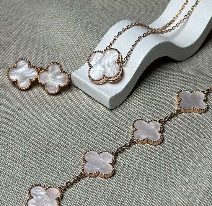 Клевер браслет,сережки,кольє