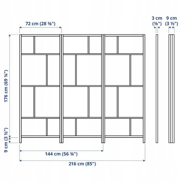 IKEA RISOR Ścianka działowa biały/czarny - niekompletne