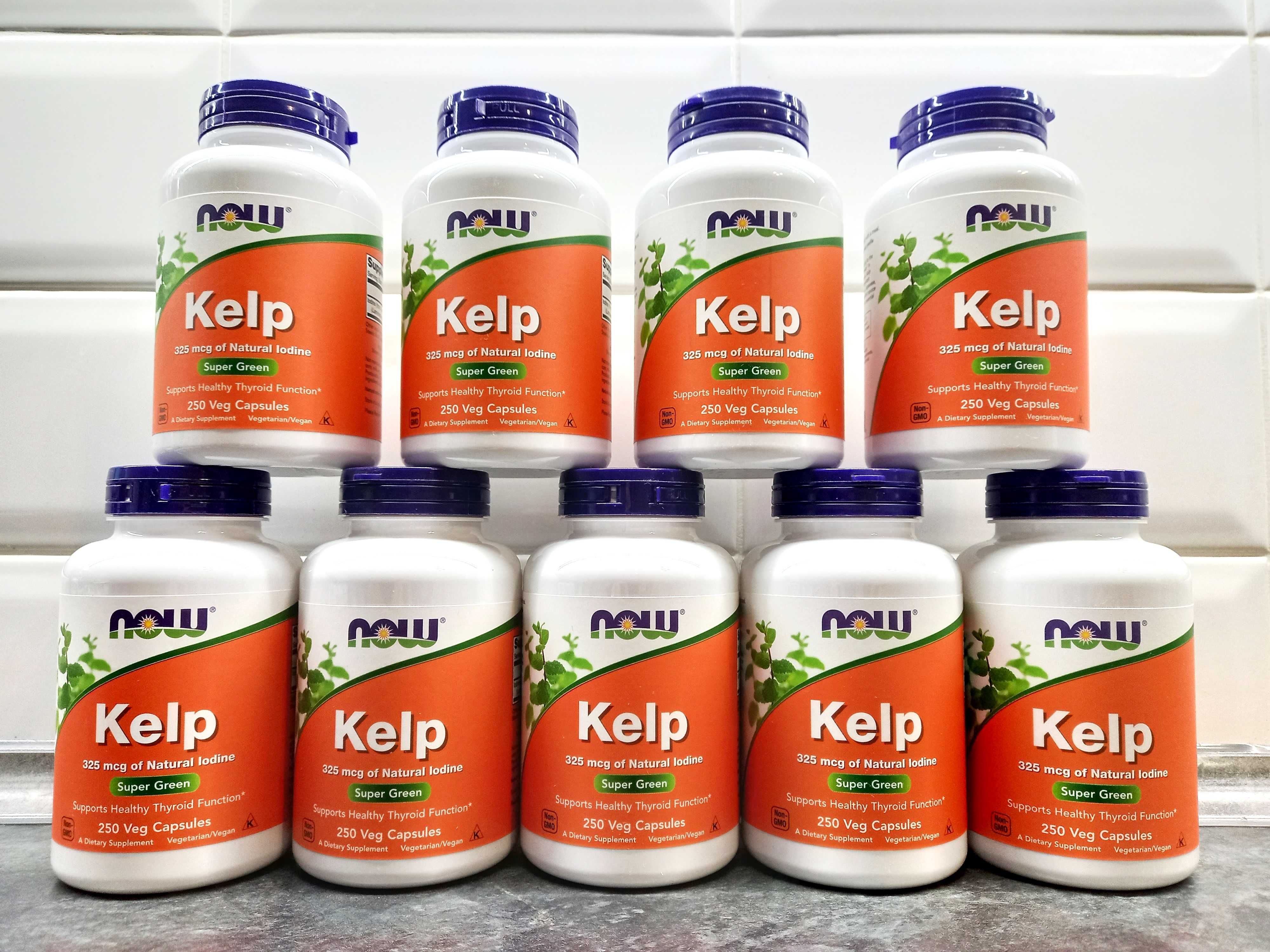 Now Foods, Kelp 325 мкг (250 капс.), йод для щитовидной, келп