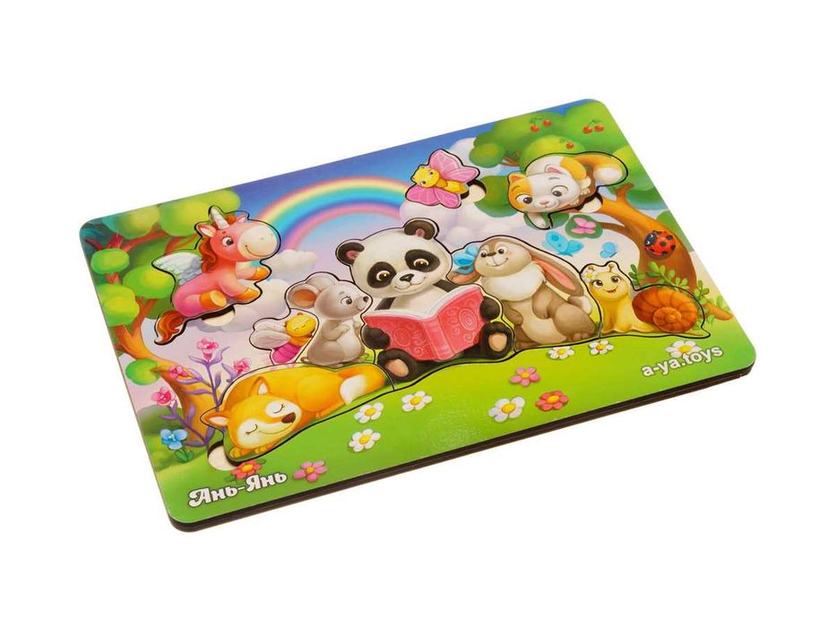 Drewniane puzzle «Zwierzęta na ściółce leśnej»