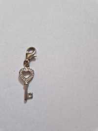 Zawieszka charms Yes serce z kluczykiem srebro 925