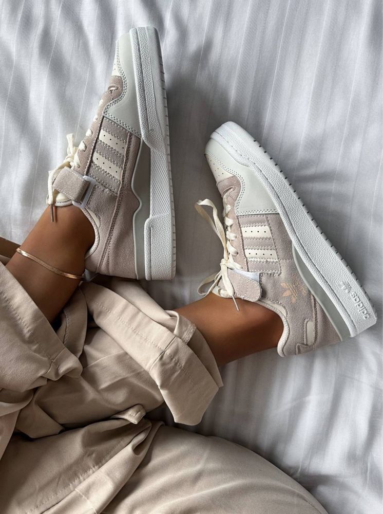 Жіночі кросівки Adidas Forum Low Light Pink/White | адідас форум