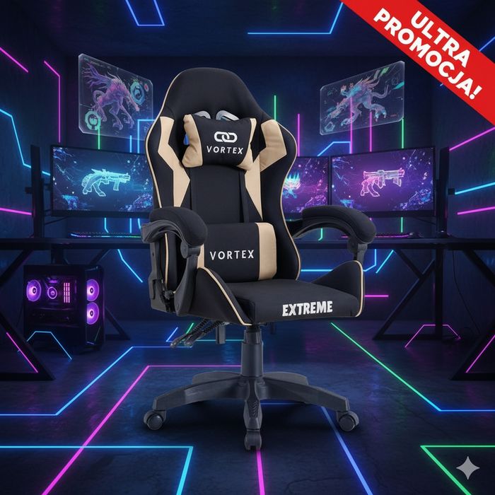 Fotel gamingowy Vortex z tkaniny - komfort w dobrej cenie