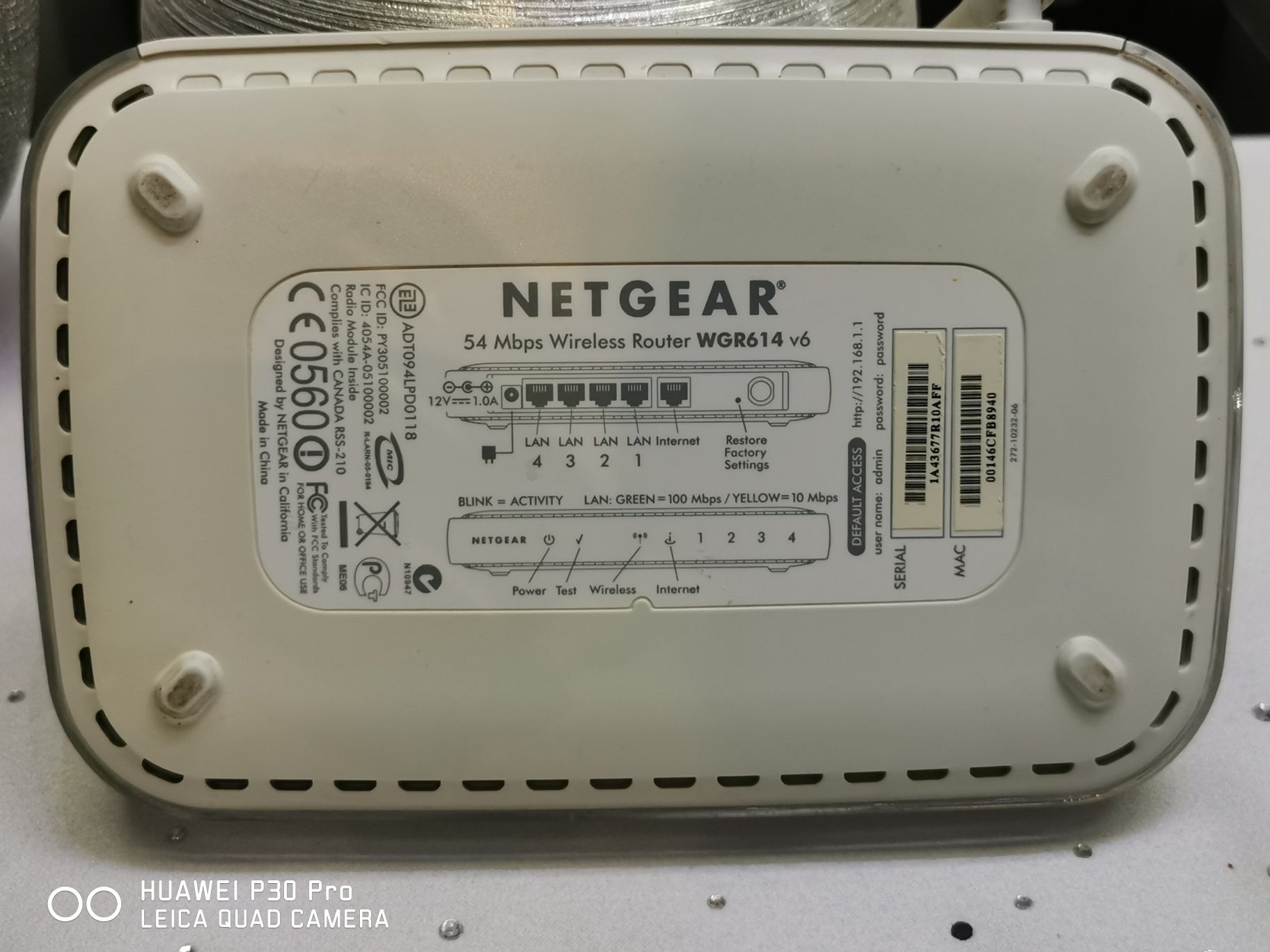 Router modem WiFi Netgear Wireless-G 54 WGR614 v6