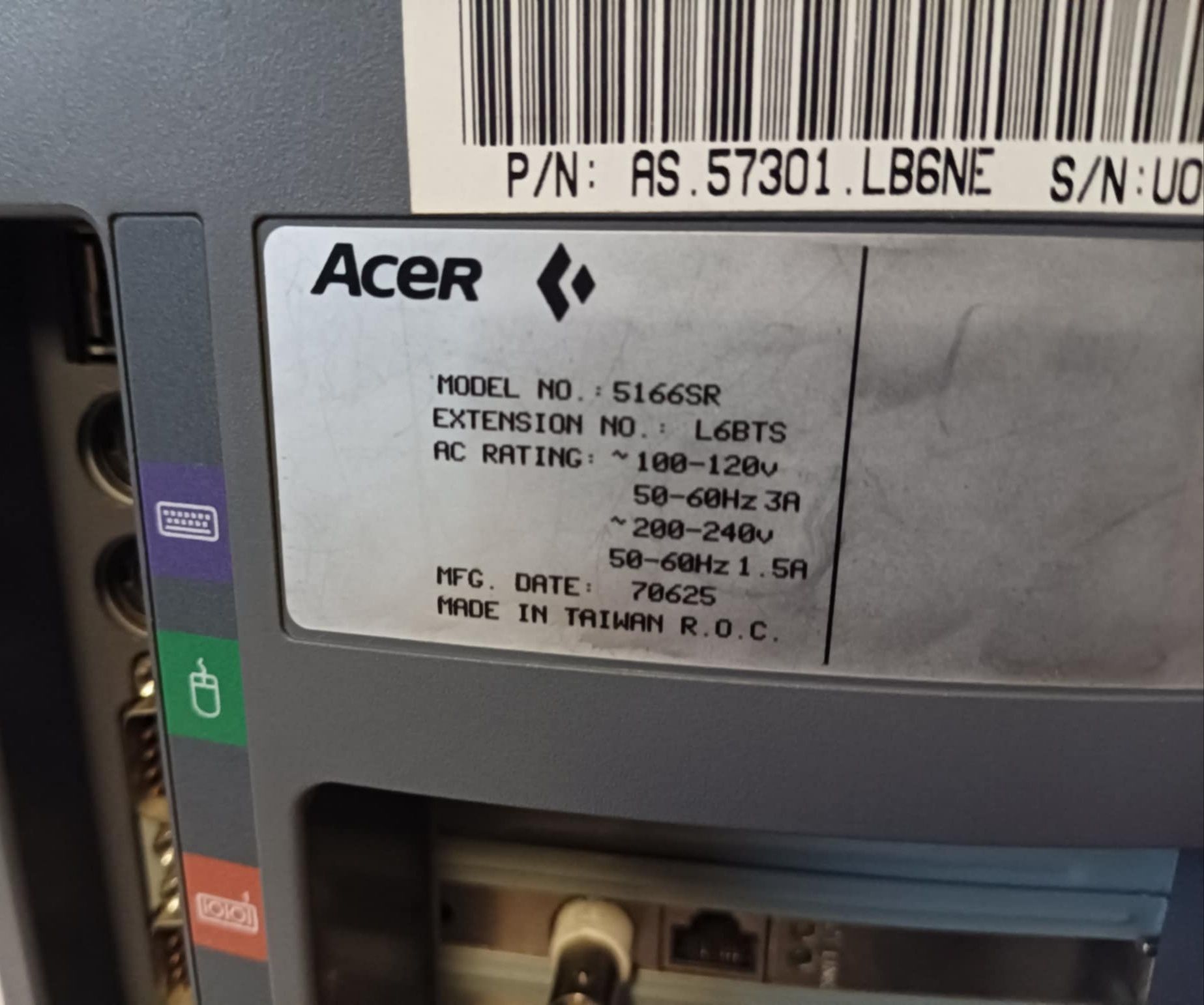 Retro komputer stacjonarny Acer 5166SR Pentium MMX 166 ATI Rage II PCI
