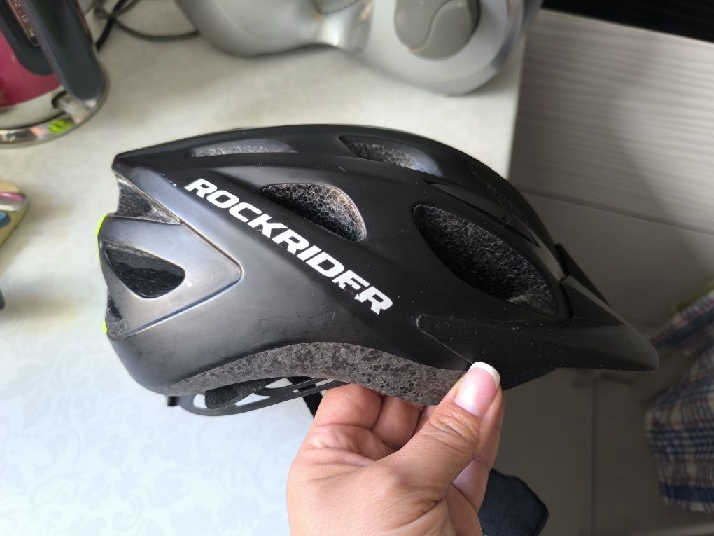 Kask dziecięcy Rockrider B’TWIN rower hulajnoga zielono czarny r.S