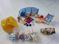 Sylvanian Family 3  zestawy dzień nad morzem namiot i rowerek + figurk