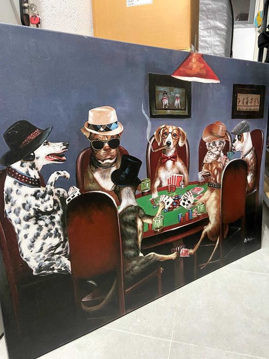 Quadro cães a jogar poker