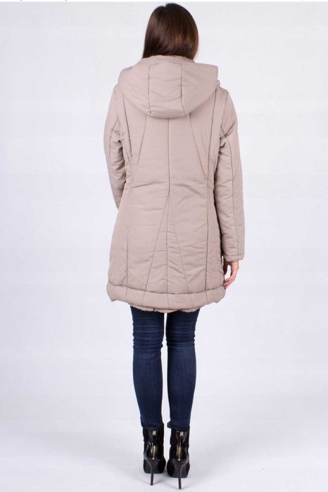 Kurtka zimowa plaszcz bezowy massimo dutti 36 38 s m z kapturem