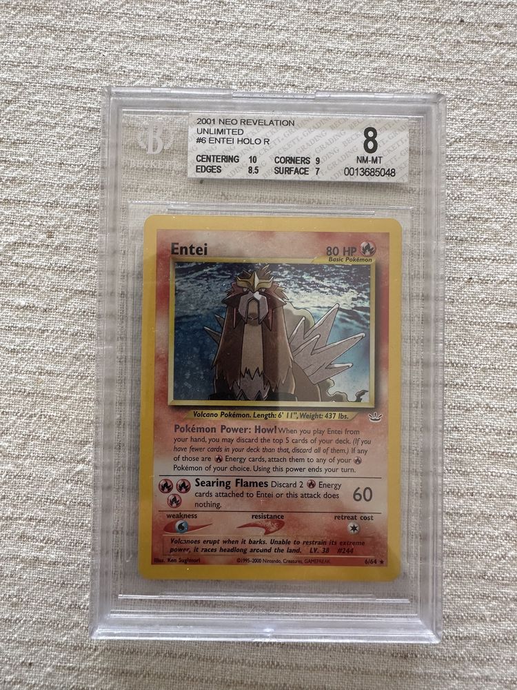 Carta pokemon graded Beckett Entei Neo Revelations