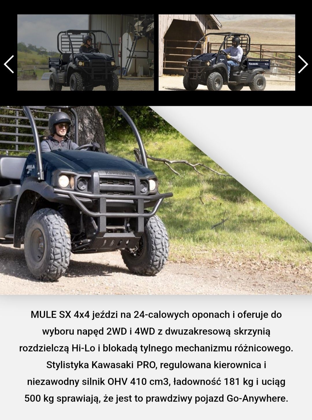 Kawasaki Mule SX 4X4 , Nowy , z vat23% , raty , leasing , Model 2025
