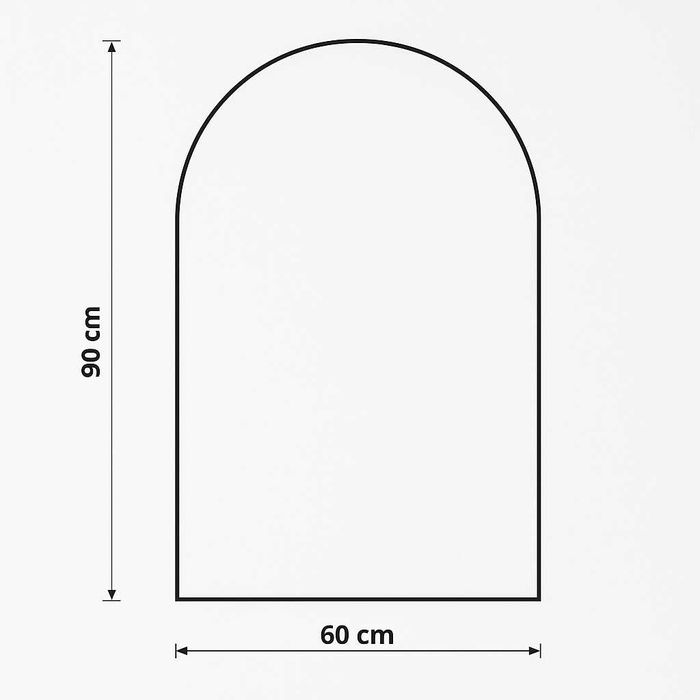 Lustro łazienkowe półowal z ramką 90x60 cm