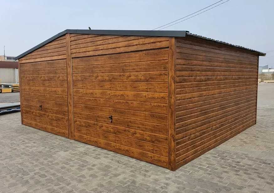 Garaż PREMIUM blaszany drewnopodobny GRAFIT 6x5 6x6 6x7 7x6 Producent