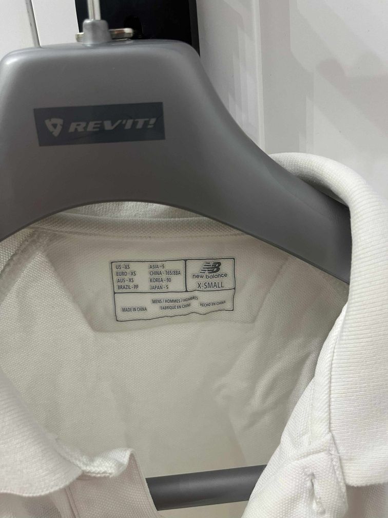 Biała bluzka polo męska XS New Balance