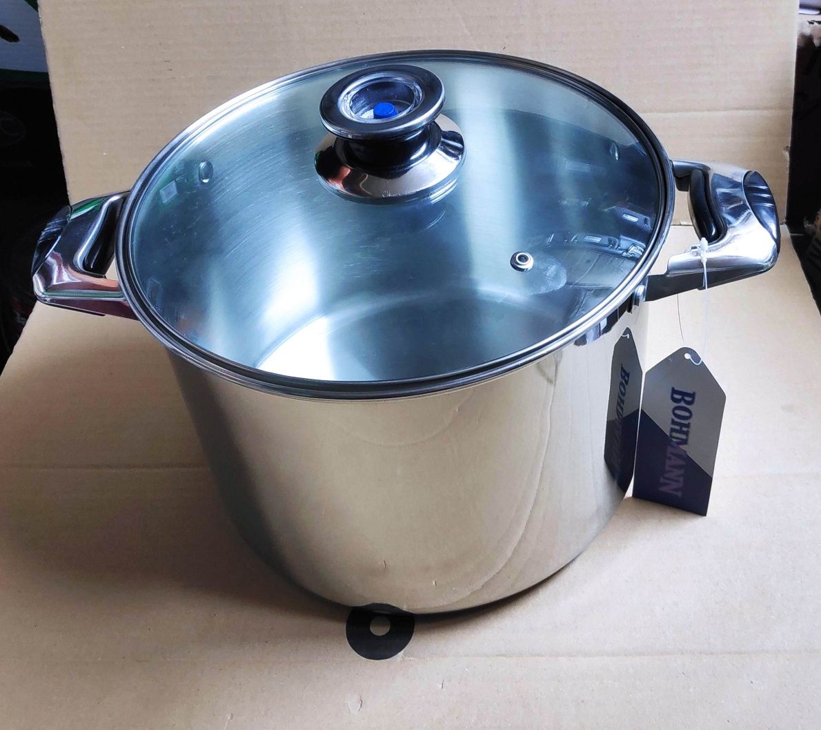 Garnek 9,5 L stalowy pokrywa szklana