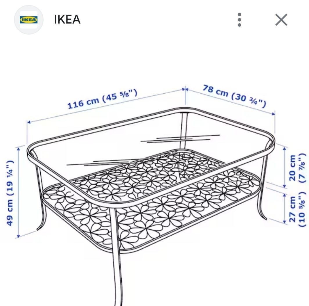 Ława ikea stół szklany