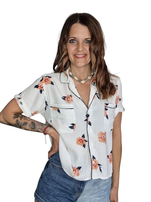 Romantyczna bluzka ala koszula Abercombie rozmiar uniwersalny m-xl