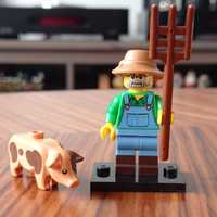LEGO minifigurka seria 15 Farmer Rolnik 71011 + LEGO świnia