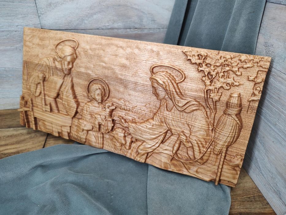 Obraz drewniany Święta Rodzina VI prezent 30 cm