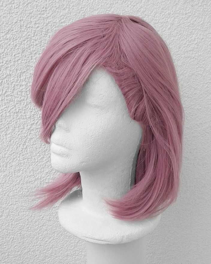 Różowa krótka bob peruka z grzywką cosplay wig Amano Ririsa Aira anime