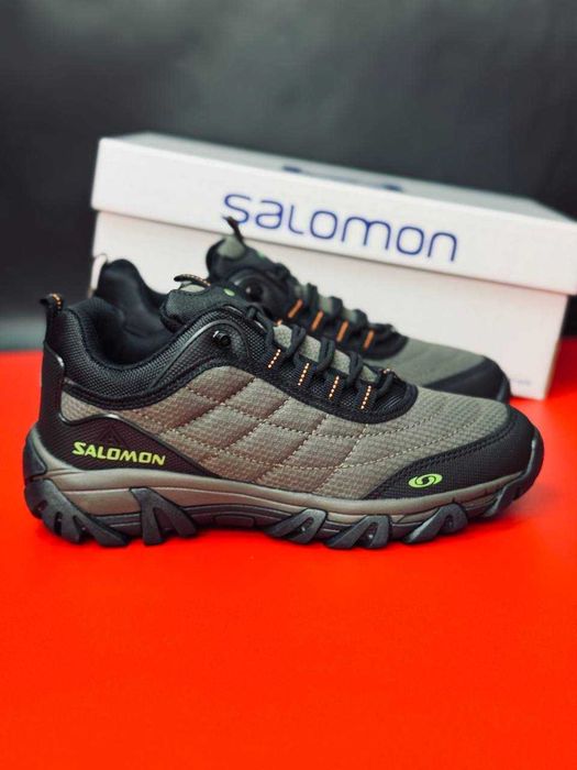 Осенние мужские кроссовки саломон хаки непромокаемые кросовки саламон