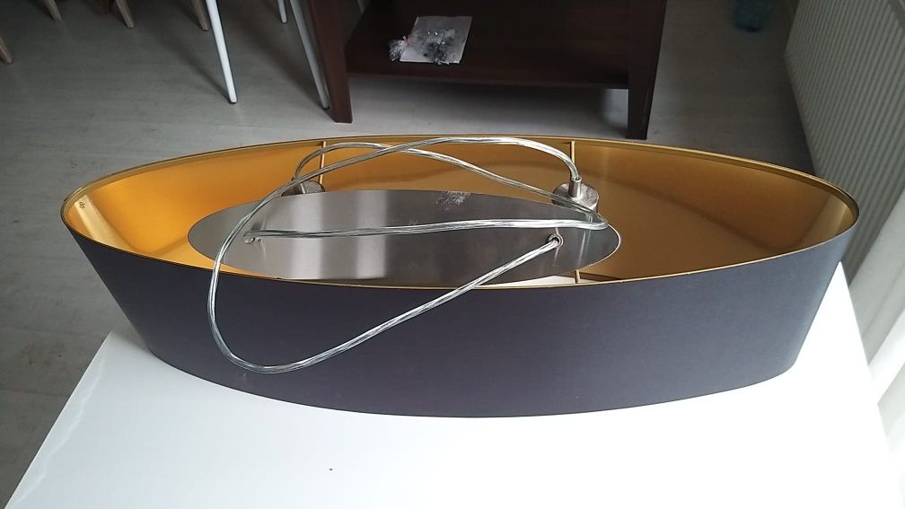 Lampa żyrandol czarny złoty