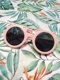 Okulary przeciwsłoneczne dziecięce w kształcie misia filtr UV różowe