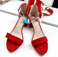 Красные босоножки Червоні босоніжки туфлі туфли новые бренд замша