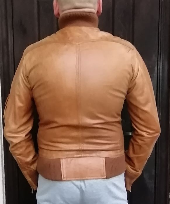 Бомбер M куртка Italy шкіряна кожаная пілот кожа спортивна шкіра